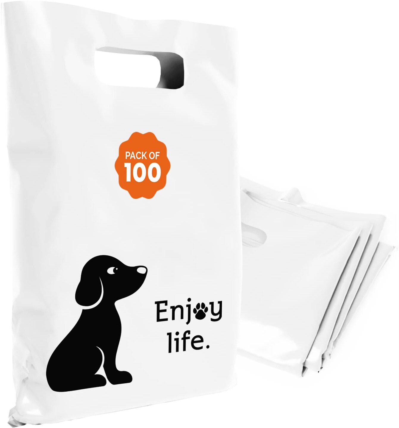 OPTIPAK 12x15 Plastic Bags – 100 Pack with Die-Cut Handles for Retail & Party