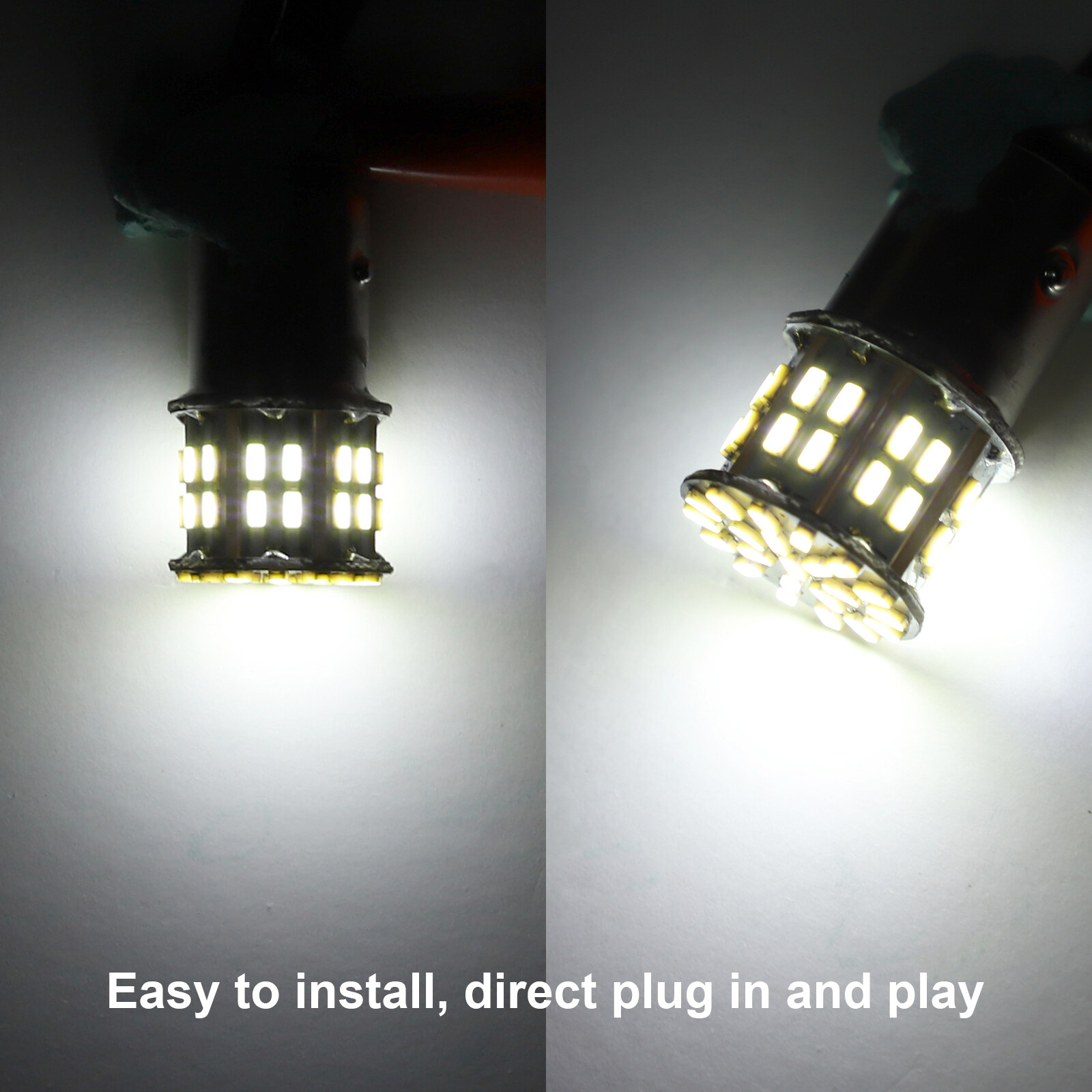 4x 1157 50-SMD LED Tail Brake Stop Reverse Parking Light Bulbs 6000K Super White