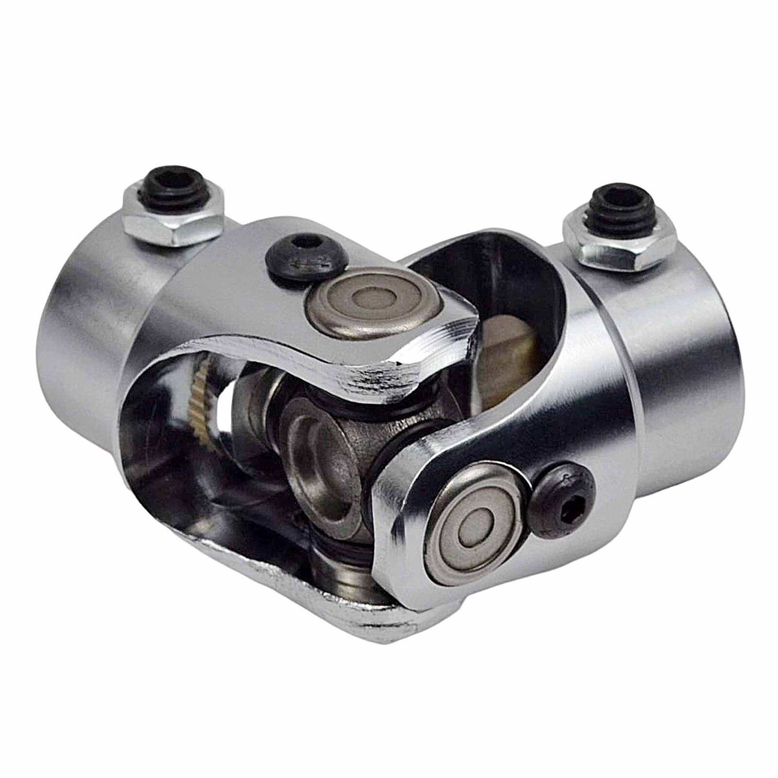 3/4" 36 Spline X 3/4" DD Steering Universal Joint Chrome Single U Joint Shaft