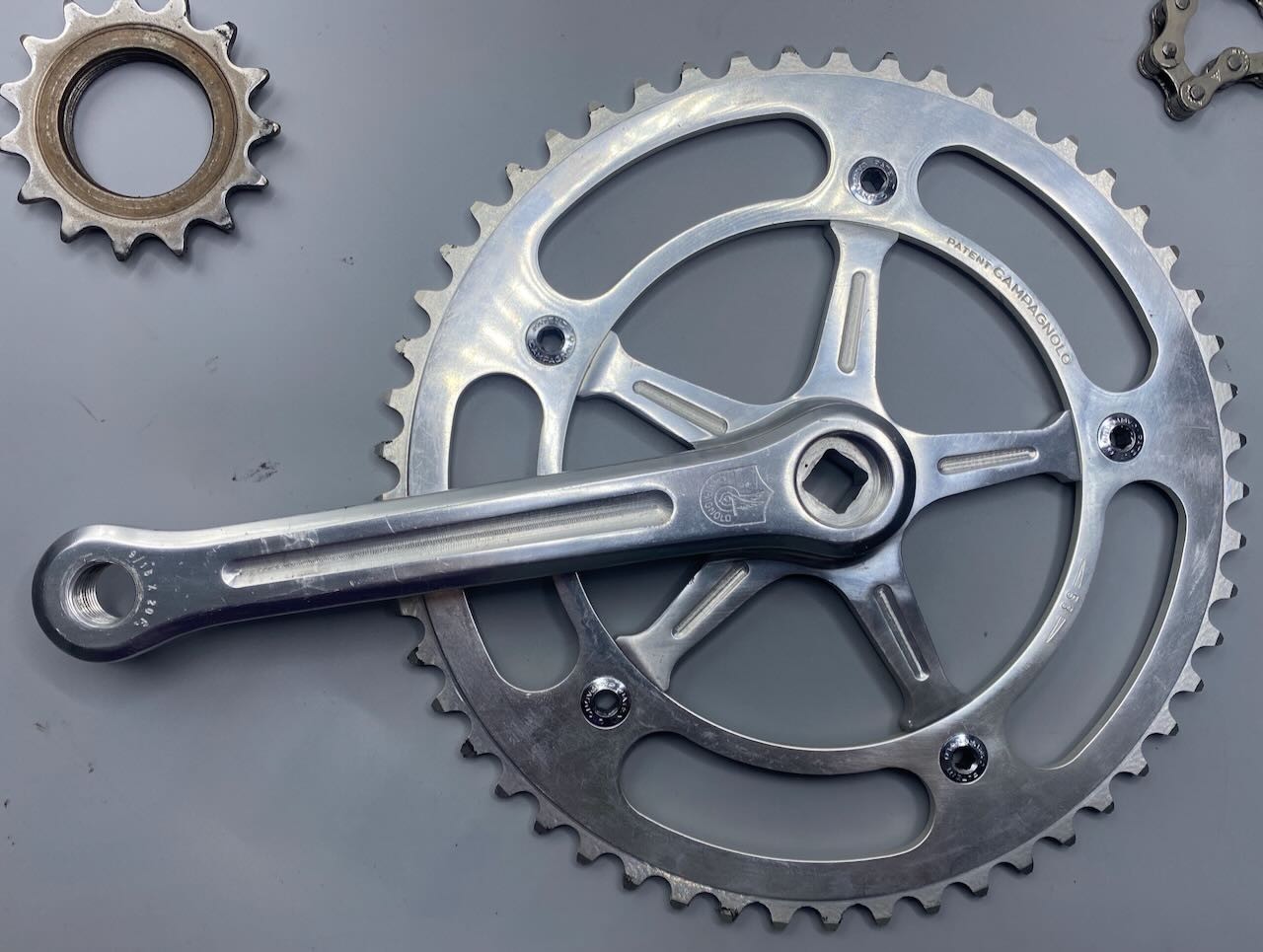 Campagnolo Pista Track Drivetrain NOS & Used 165 mm 1/8" wide