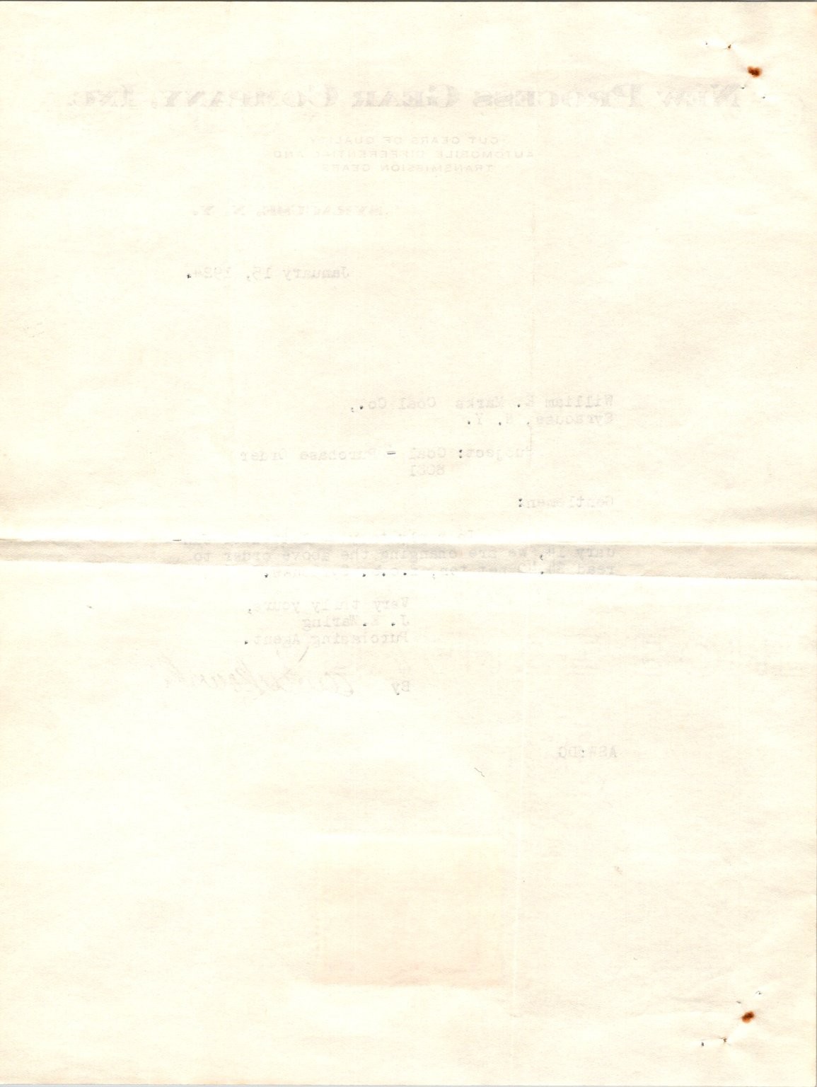 1924 New Process Gear Co. Letter w/ Vintage NY State Fairgrounds Label