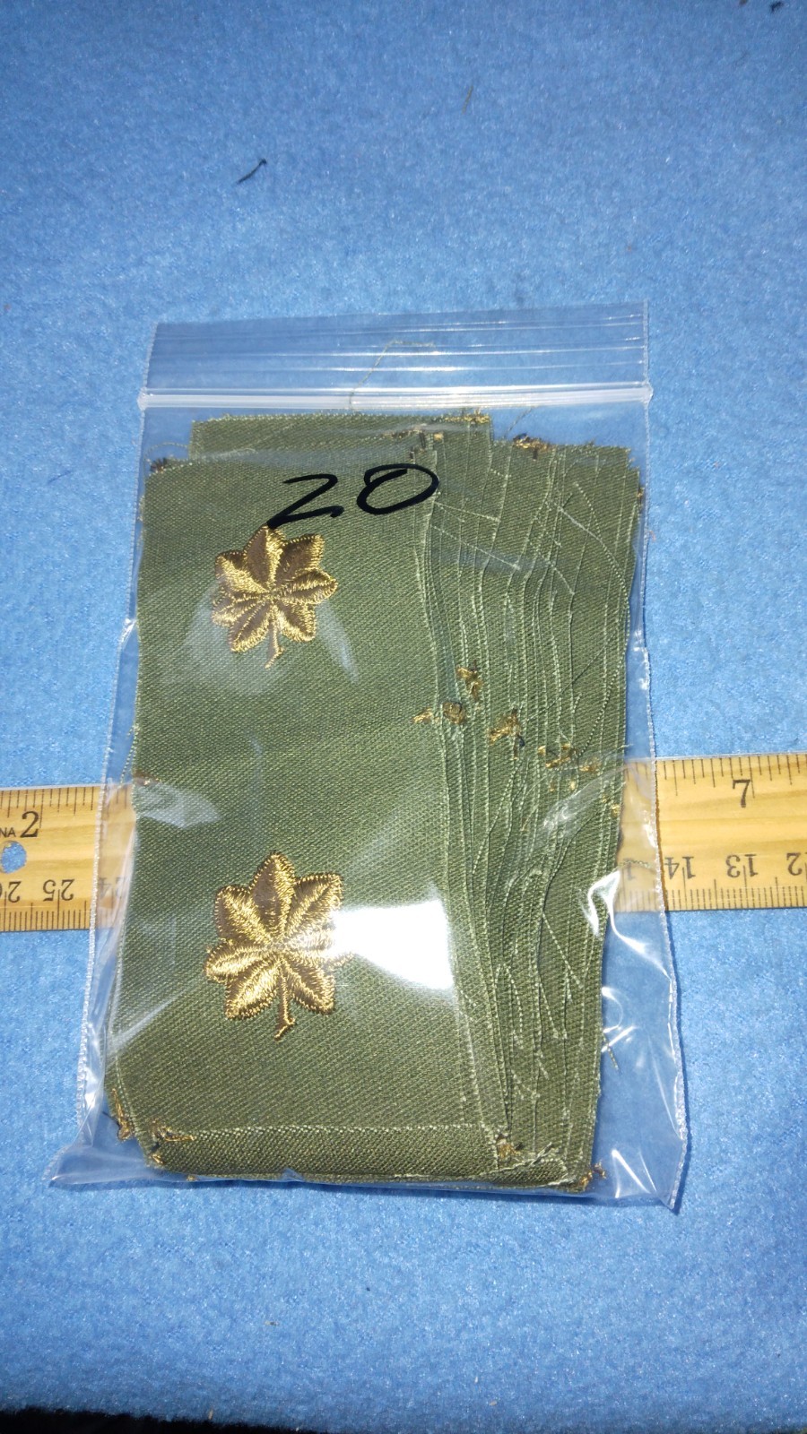 LOT OF 20 PAIRS - U.S. ARMY SUBDUED MAJOR Badge Sew-On PATCHES - NEW