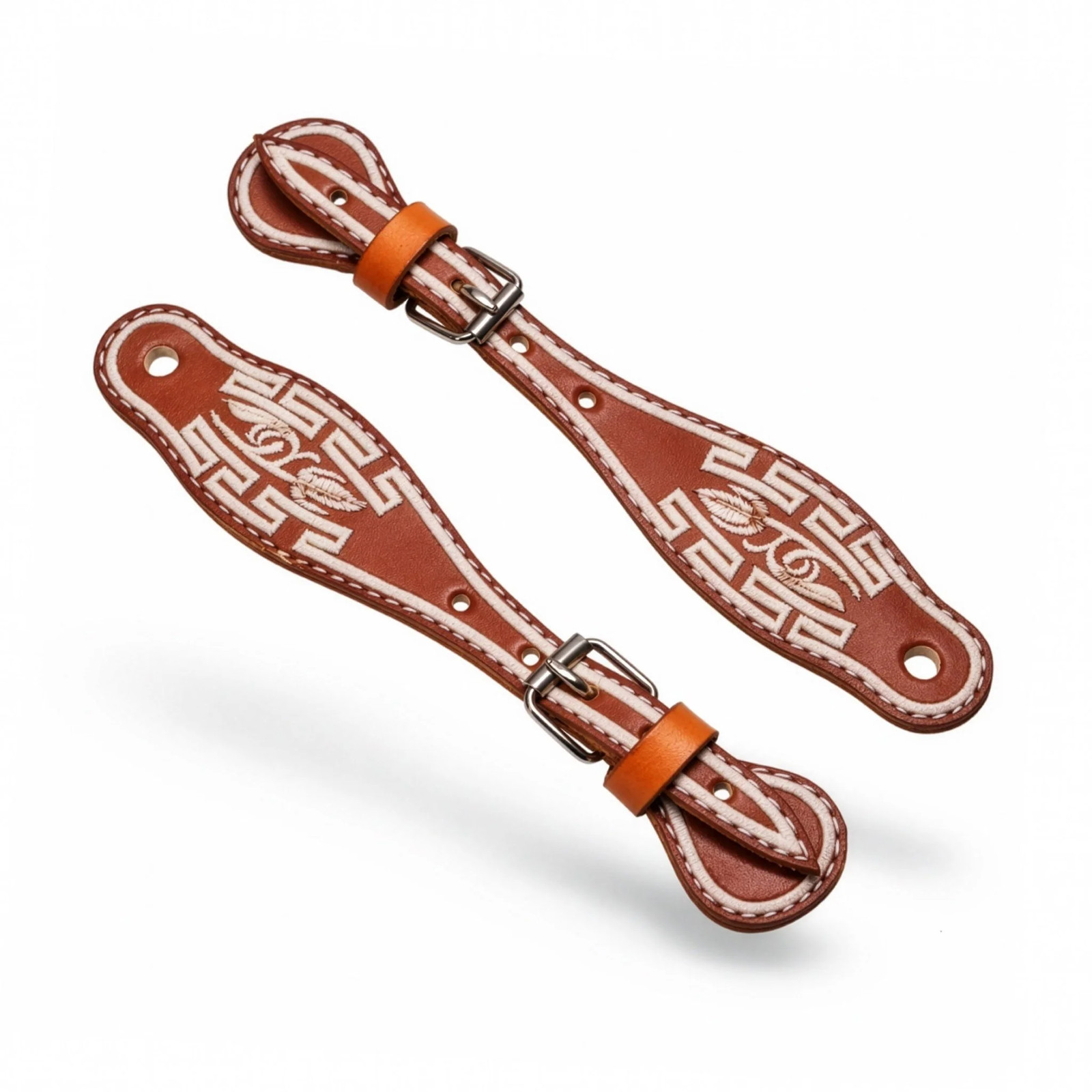 Chedron Charro Bordado Espuelas Correones | Embroidered Leather Spur Straps