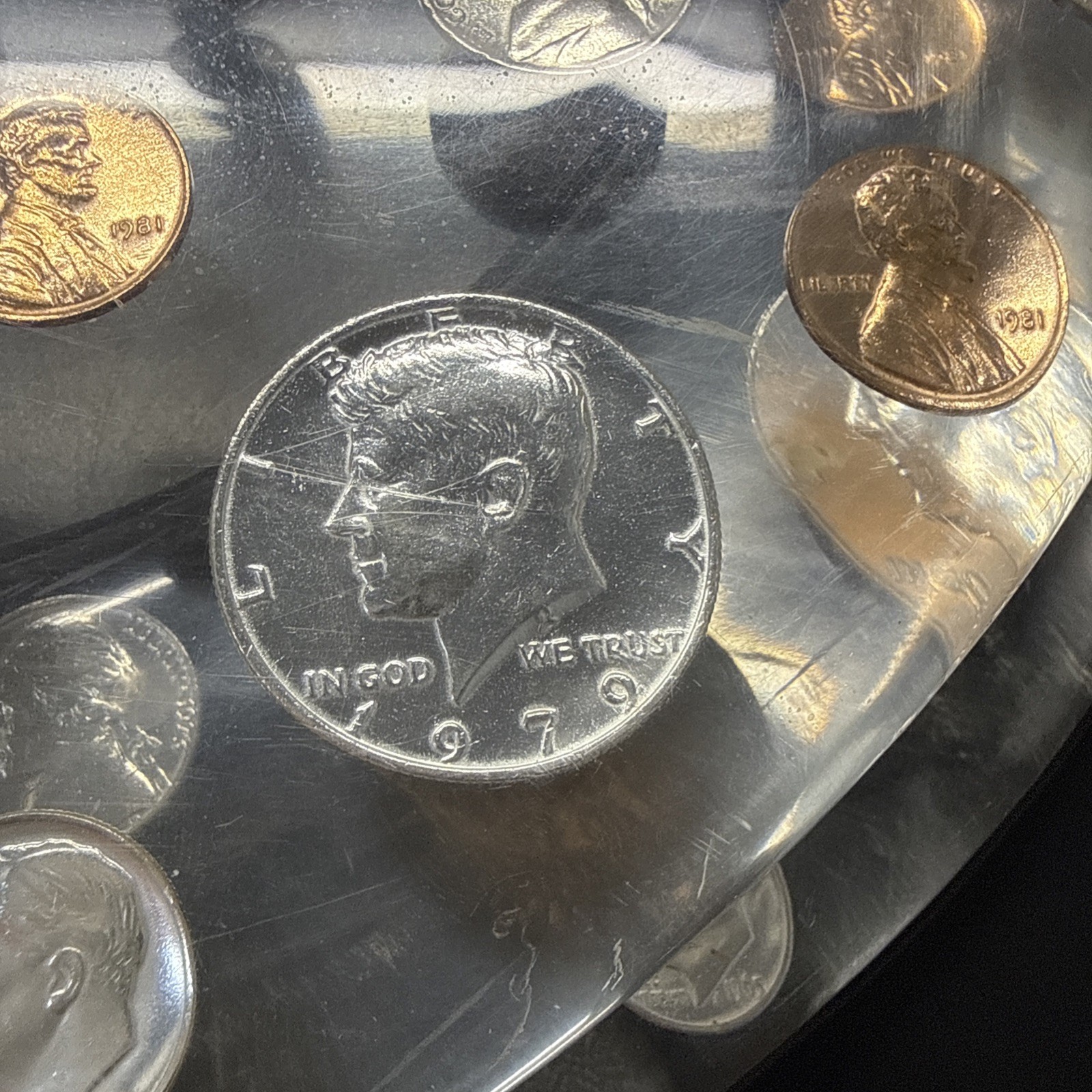 Lucite Las Vegas Toilet Seat Watch Gears U.S. Coins 1965-1981 Time Is Money