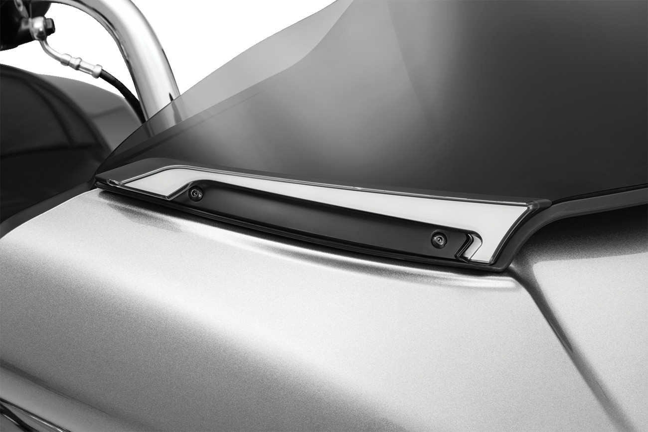 Kuryakyn Tracer LED Black Windshield Trim Lights For 2015-2023 Harley Road Glide