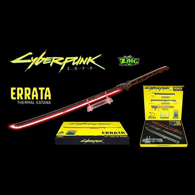 Cyberpunk 2077 Edgerunners Thermal Errata Katana LED Sword Official Replica NEW