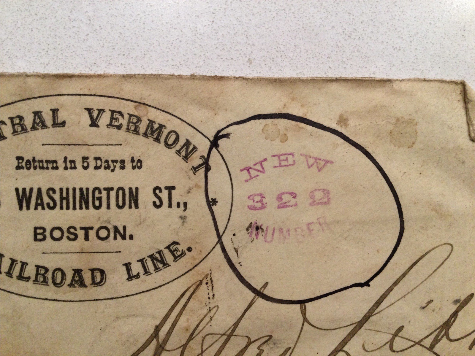 Rare 1880s Central Vermont Railroad Line Mast Yard NH Cancel 3c Postal Cover