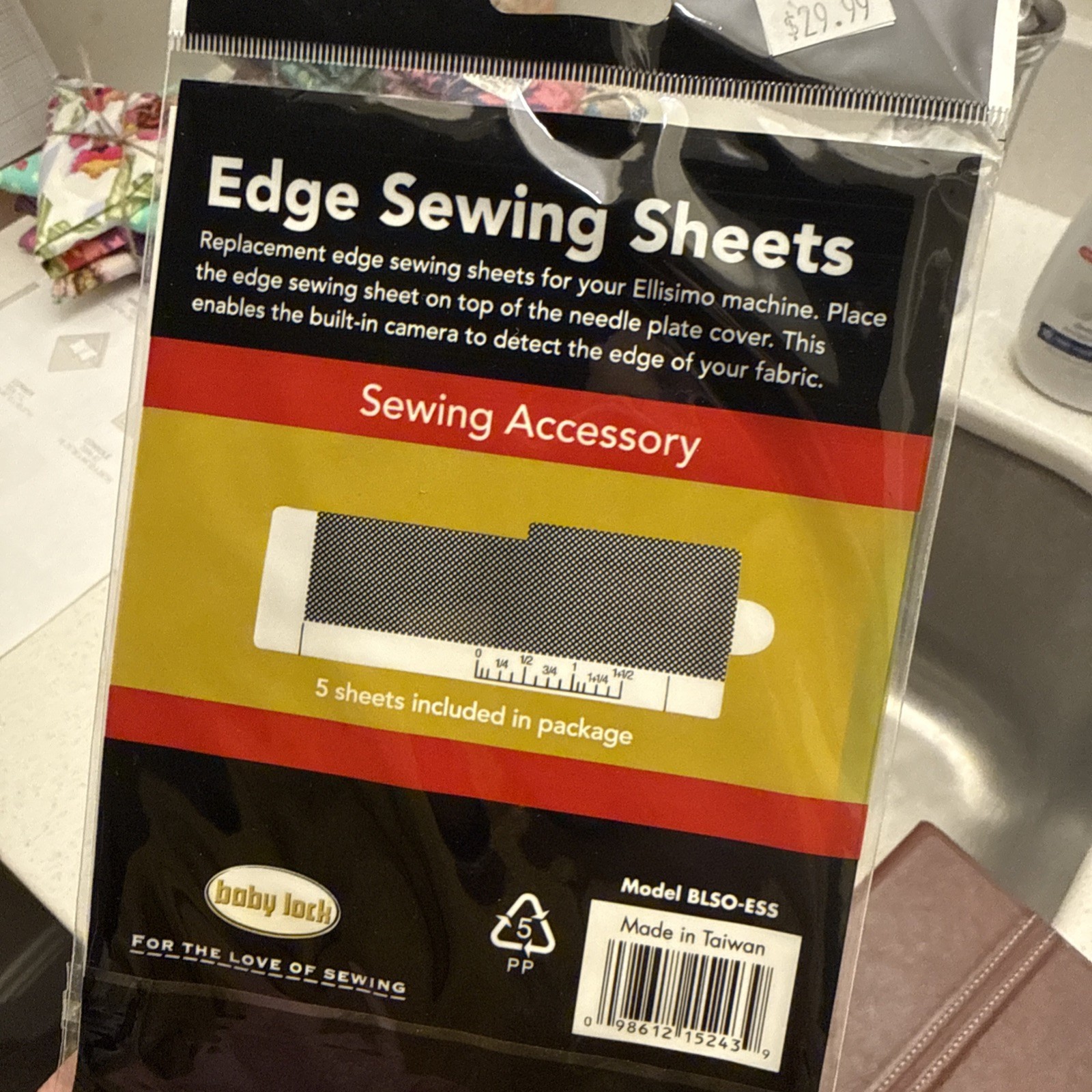BLSO-ESS BabyLock Edge Sewing Sheets for Ellisimo