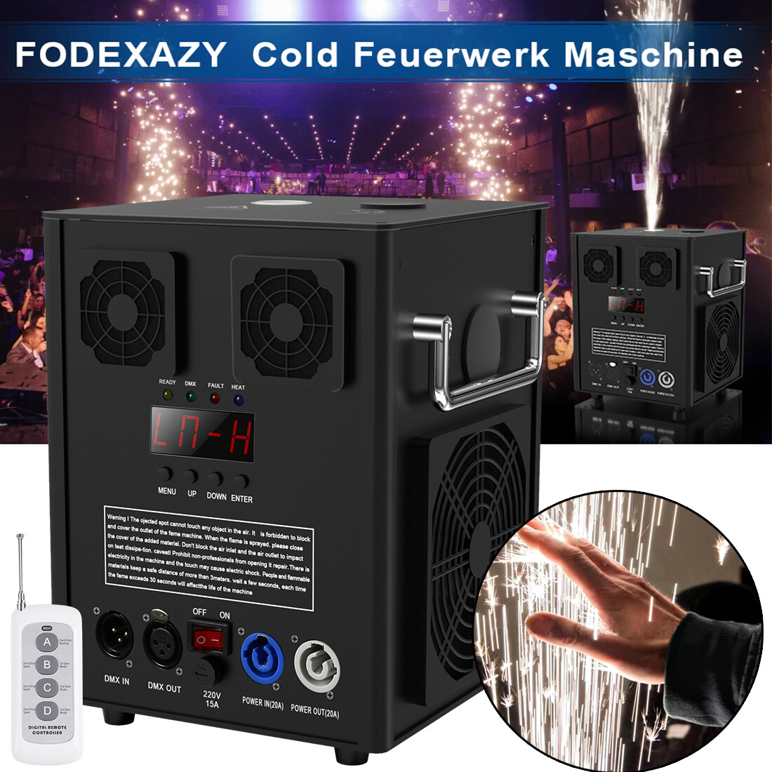 2PCS Cold Spark Machine 700W Stage Effect DMX Firework Wedding 6.6-9.8ft w/Case