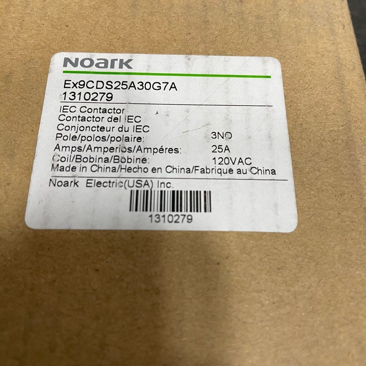 NOARK Ex9CDS25A30G7A Standard IEC Contactor 25A 120V