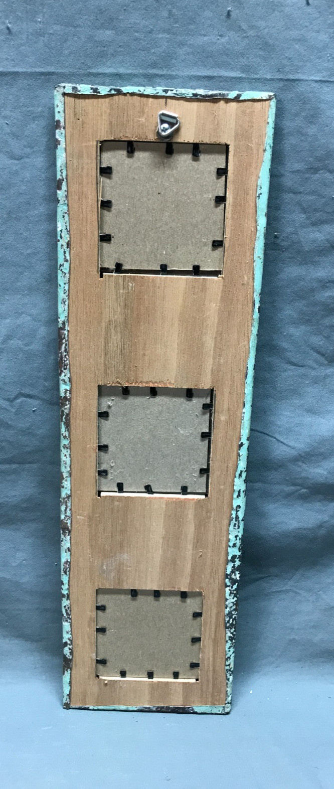 VTG 5x23 Multi Triple Oval Photo Tin Ceiling Metal Picture Frame Old 1841-25B