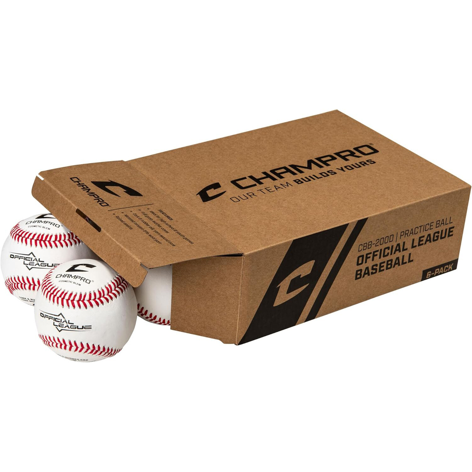 Champro Official League Full Grain Leather  Cosmetic Blem Baseball - 1 Dozen
