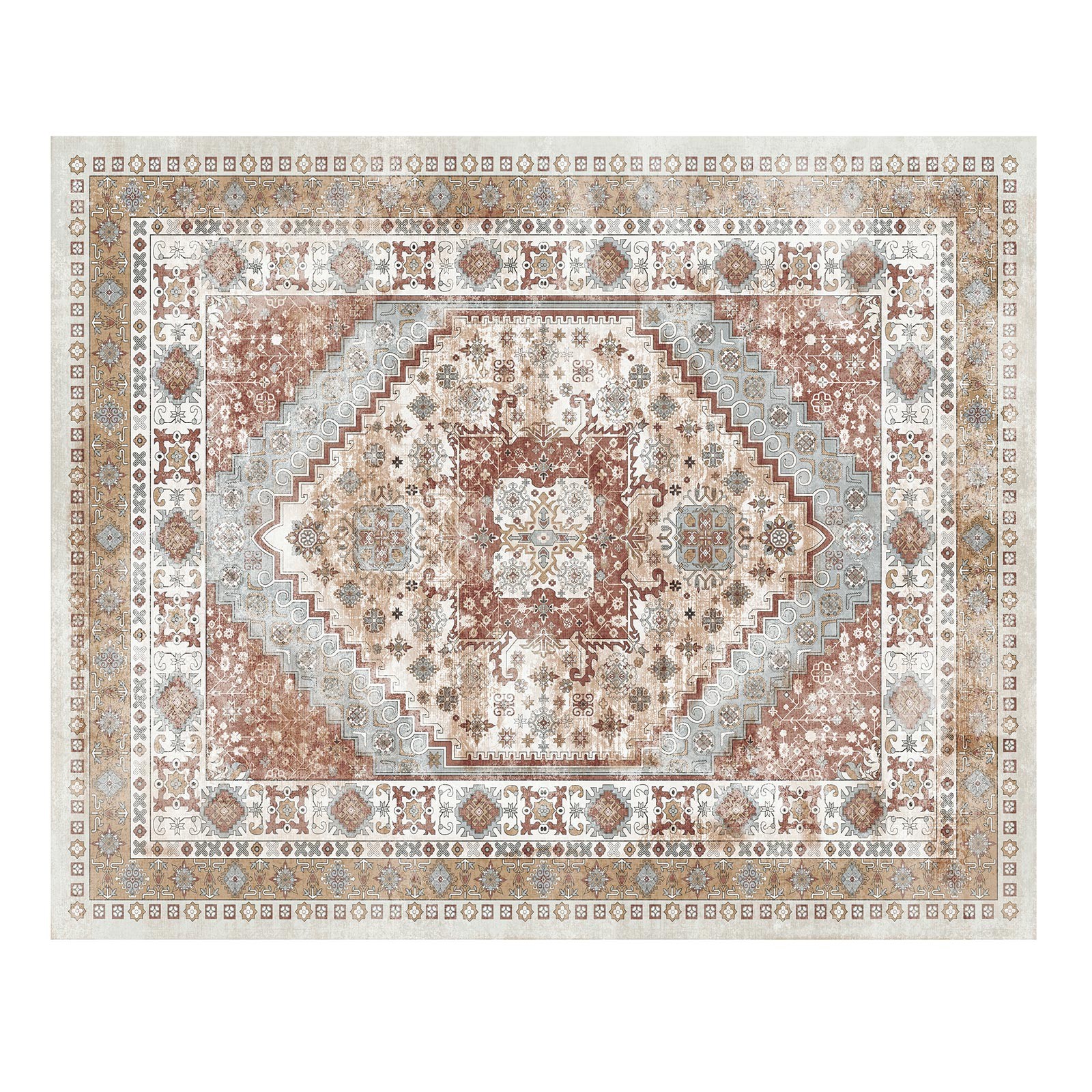 Uimoso 8 x 10 ft Area Rug Medallion Floor Mat Indoor Carpet Washable Anti Skid
