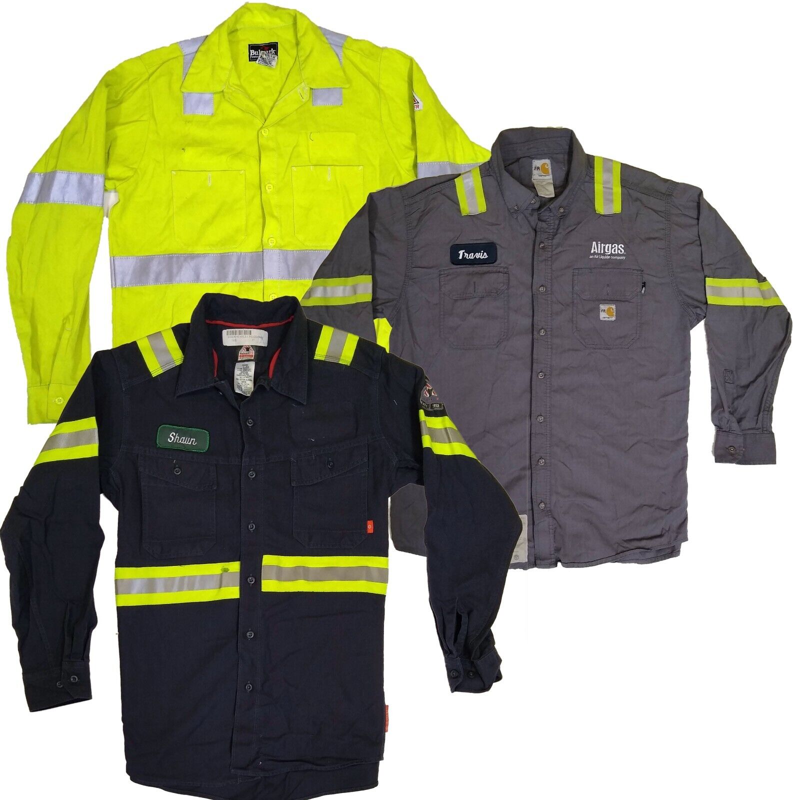 Bulwark Carhartt Used FR Hi-Vis Reflective Work Shirts