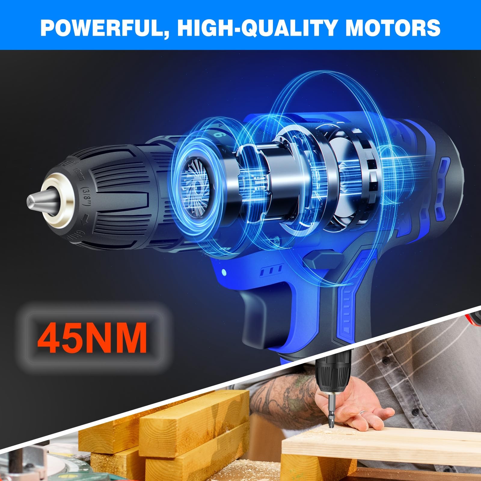 21V Cordless Drill & Driver Kit: Electric, Rechargeable with Charger (NEW)