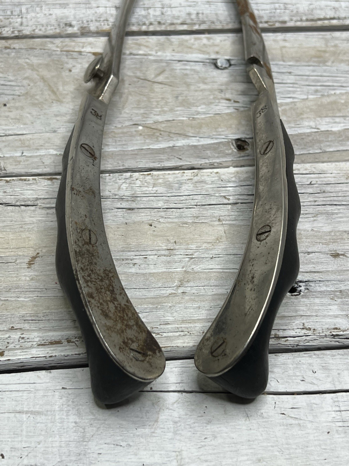 AS-IS Rusty Obstetrical Forceps Medical Birth Birthing Device Oddity Oddities