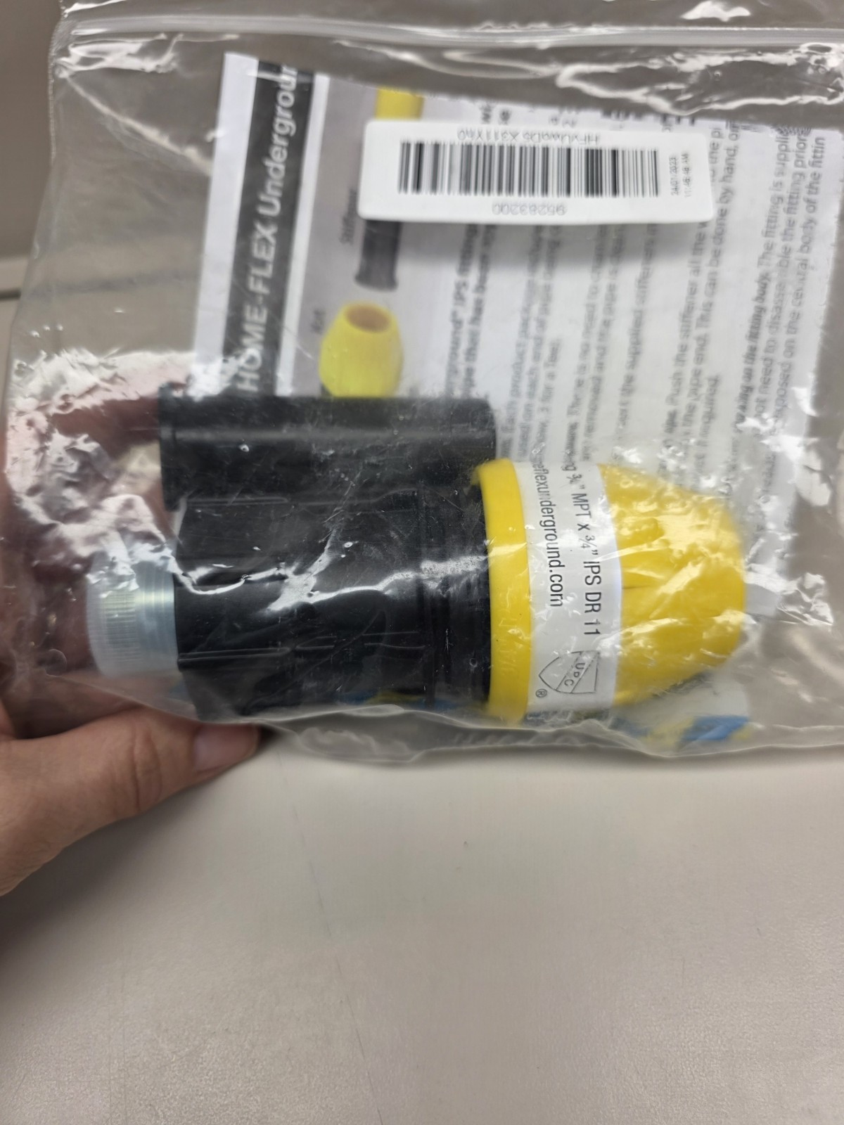 (1) NEW Home-Flex 3/4" Underground Yellow Poly Gas Pipe Conversion Fitting