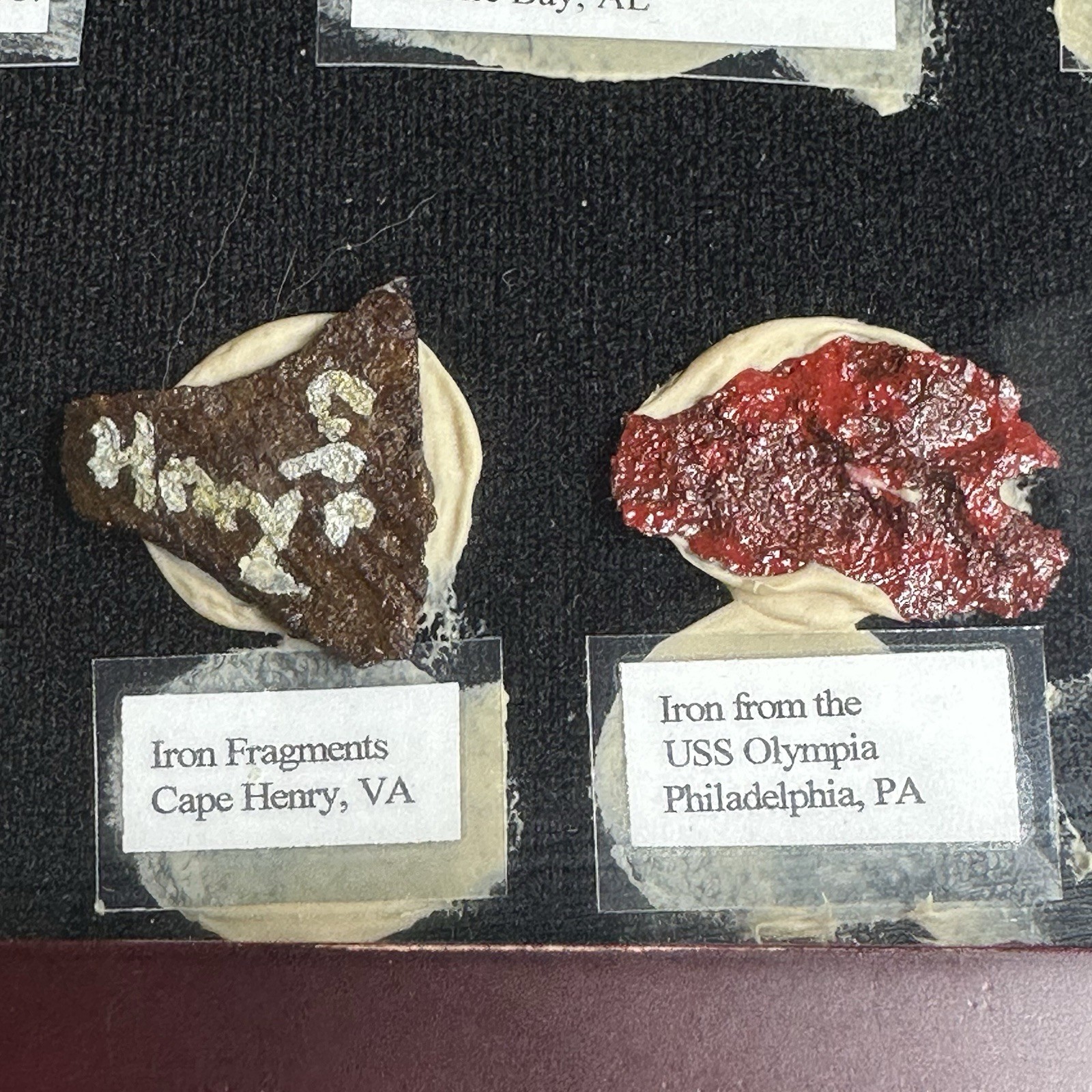 25+ Shipwreck Artifacts in Display Case USS Olympia Pocahontas Civil War Era