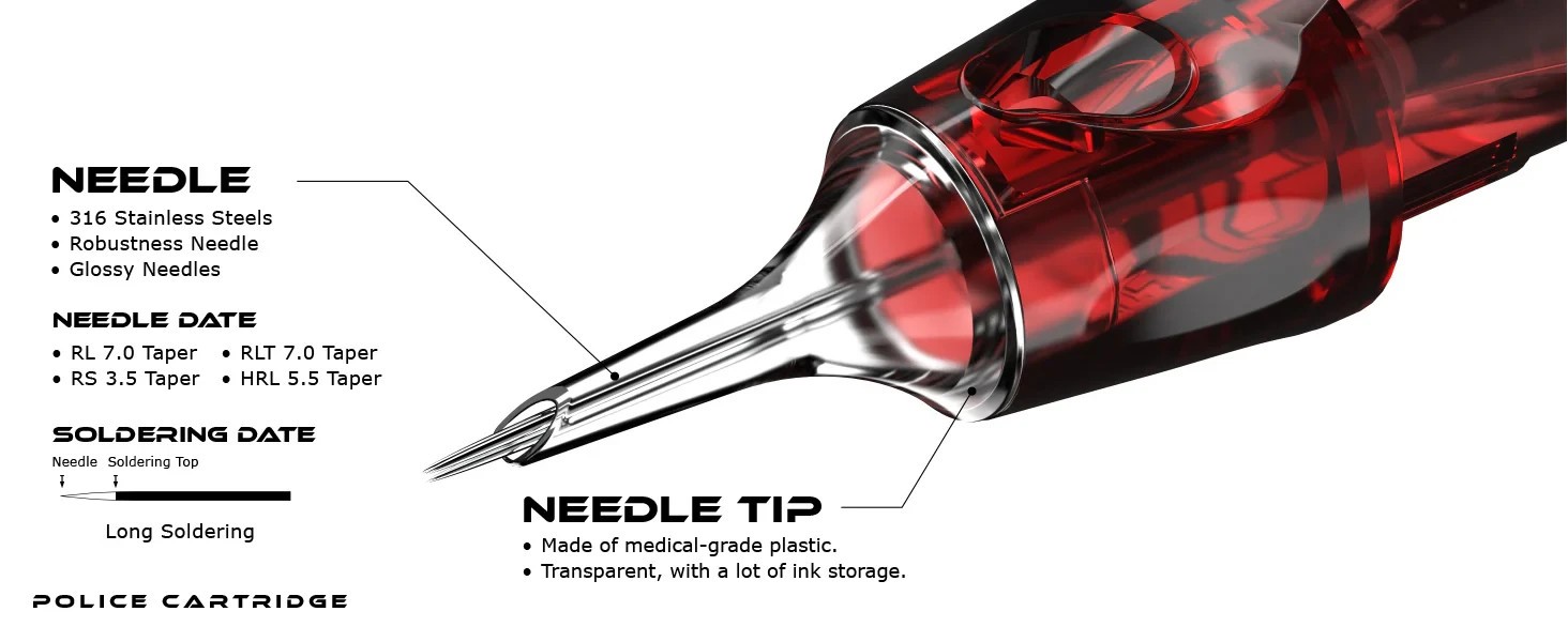 20, 40pcs CNC Police Tattoo Needle Cartridges RM RL RS