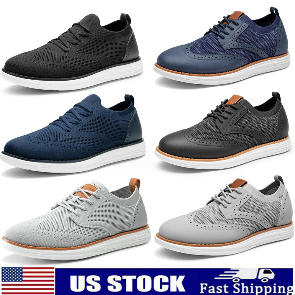 Bruno Marc Men's Mesh Oxfords Sneakers Dress Lace-Up Lightweight Walking Shoes