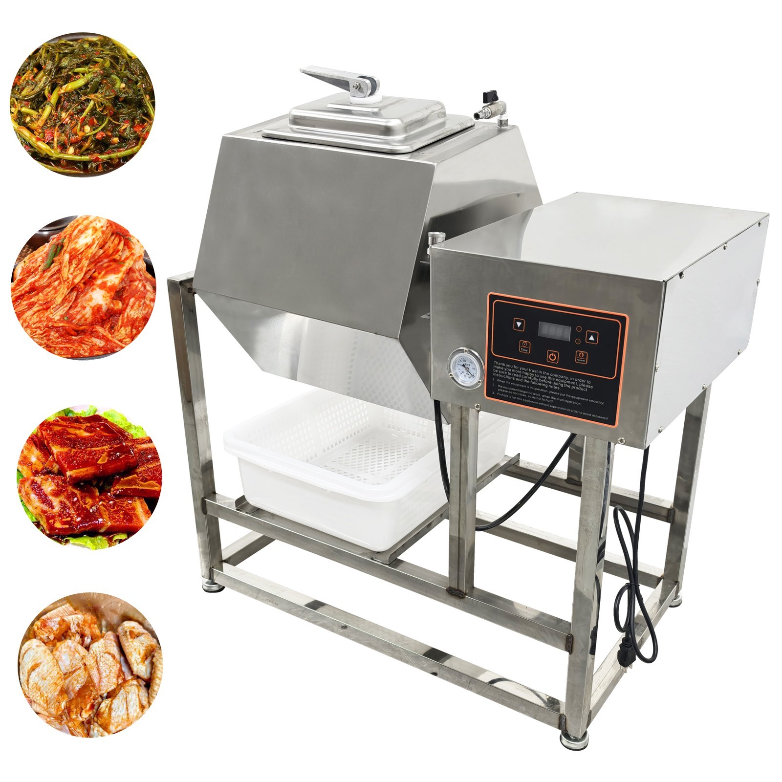 110V 70L Vacuum Food Tumbler Marinator Meat Vegetable Marinating Machine