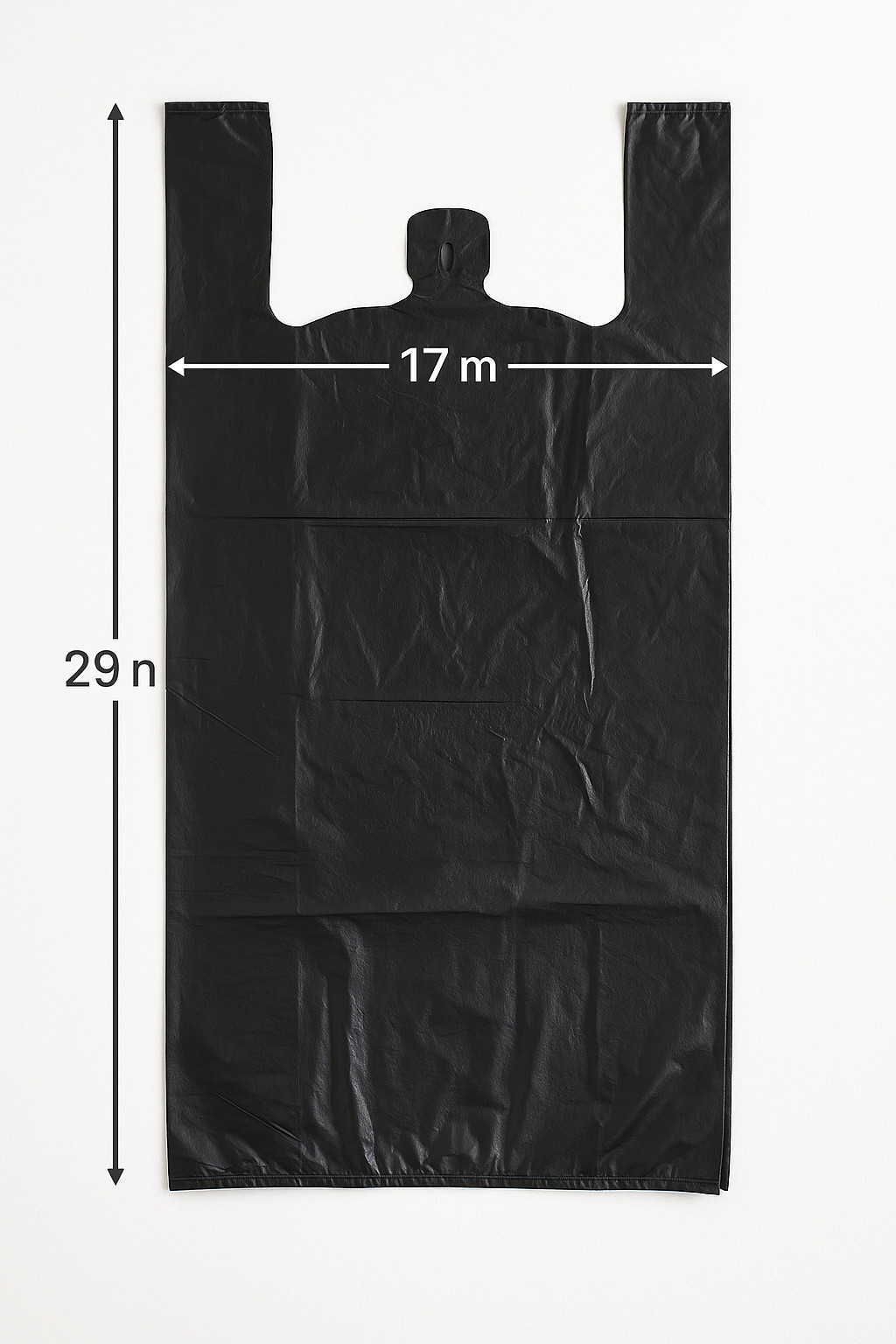 Black Jumbo T-Shirt Bags 17x8x29 0.71 Mil Heavy Duty Grocery Carryout Bags Bulk