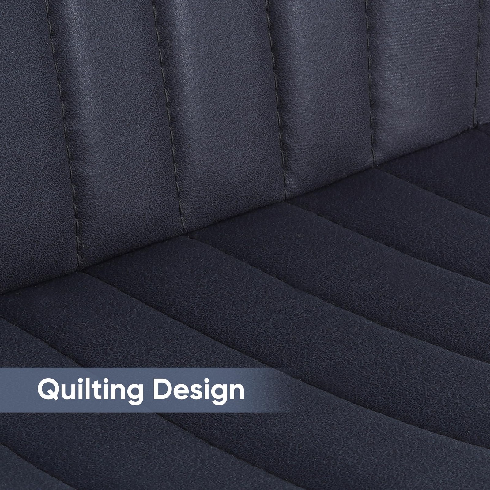 Modern Fabric Upholstered Bar Chairs Set of 2 Adjustable Swivel Dark Grey