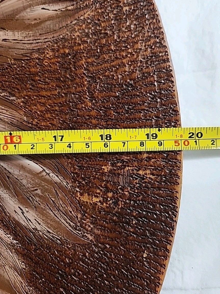 NATIVE AMERICAN INDIAN PLAQUE Pyrography 19.75" Antique Round Wall Art