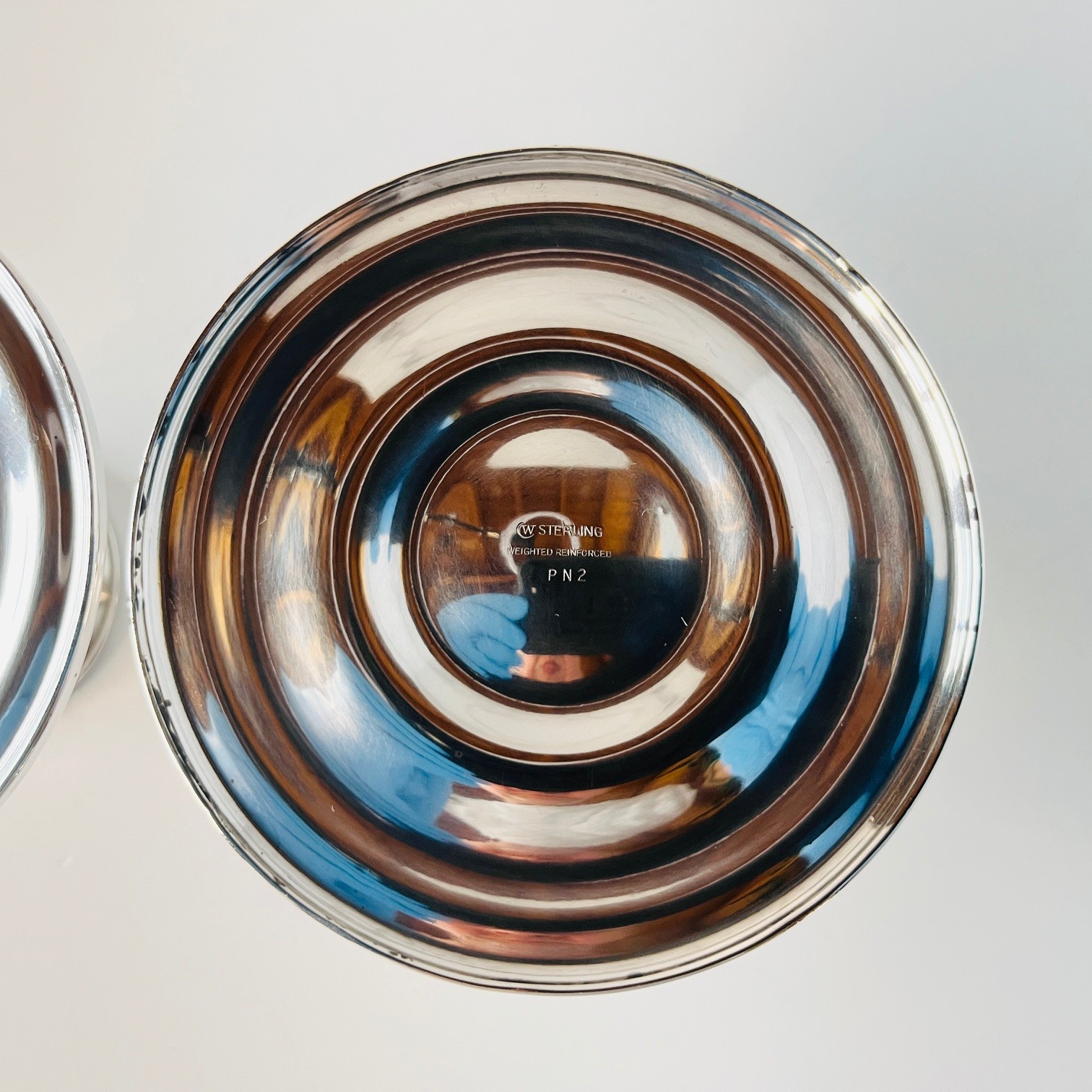 💠 Watrous Mfg. Sterling Weighted Candlesticks Pair Mid Century Classic