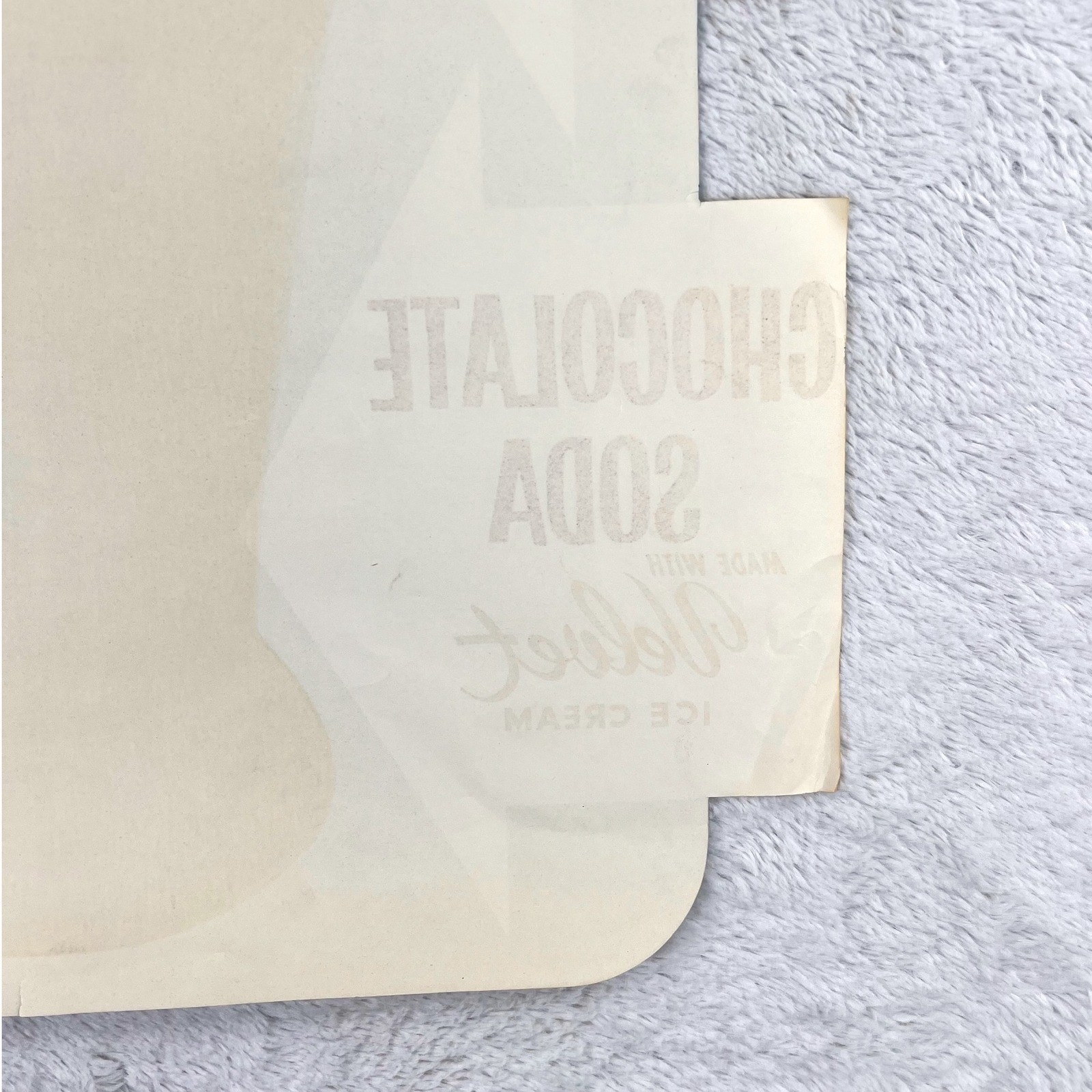 1950s Velvet Ice Cream Chocolate Vintage Diner Sign 25" Paper Soda Fountain USA