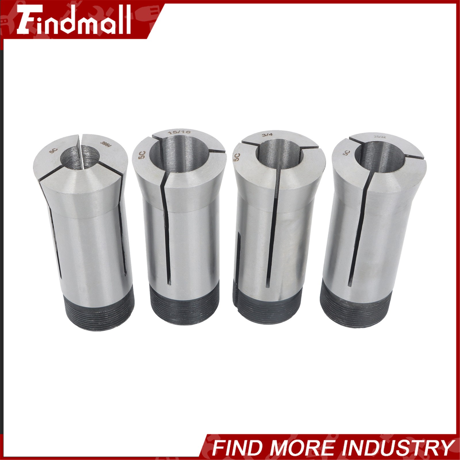 Findmall 57 Pack 5C Collet Set Fractional 1/8" to 1" High Precision Lathe
