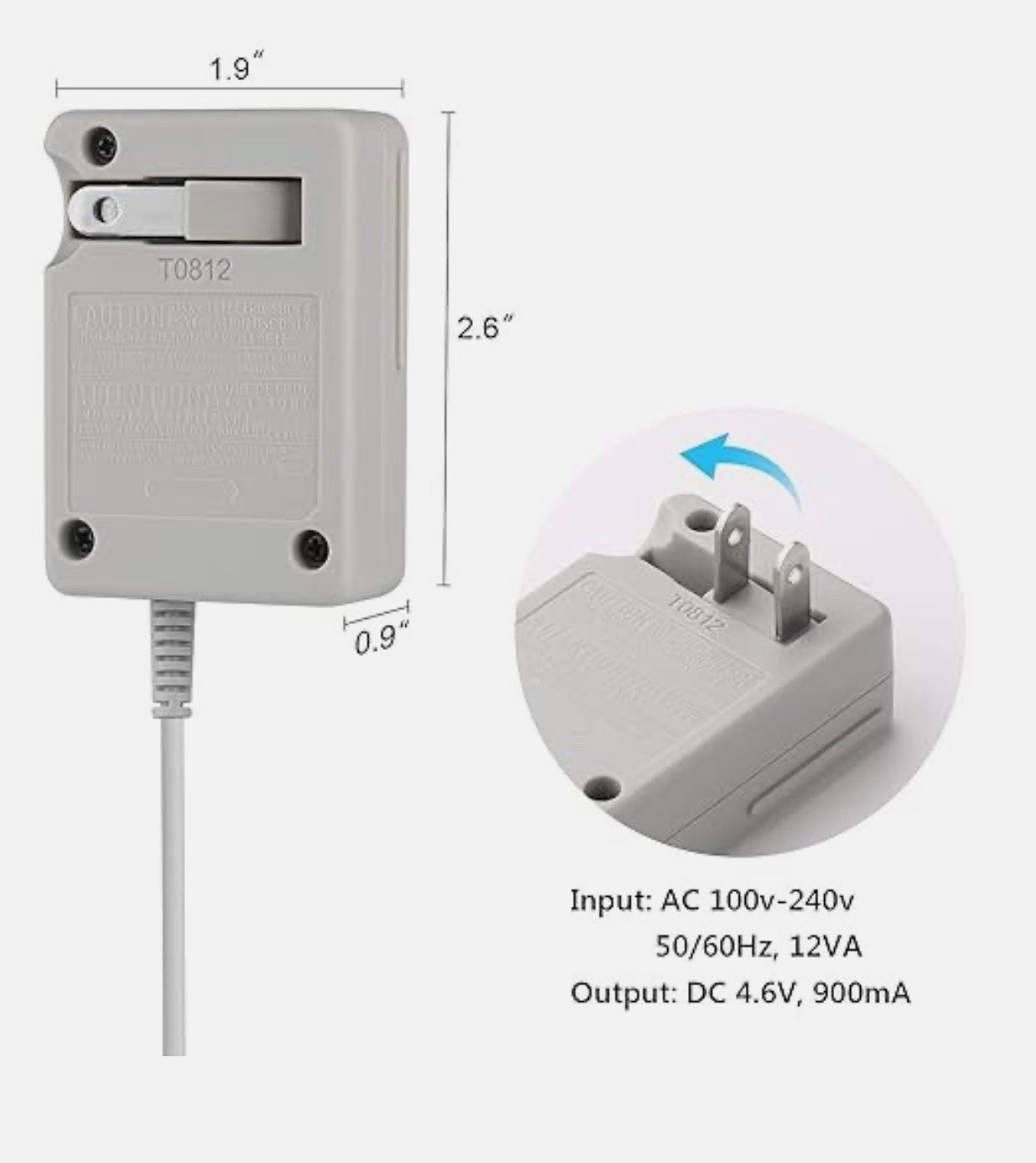 AC Adapter Home Wall Charger Cable for Nintendo DSi/ 2DS/ 3DS/ DSi XL System