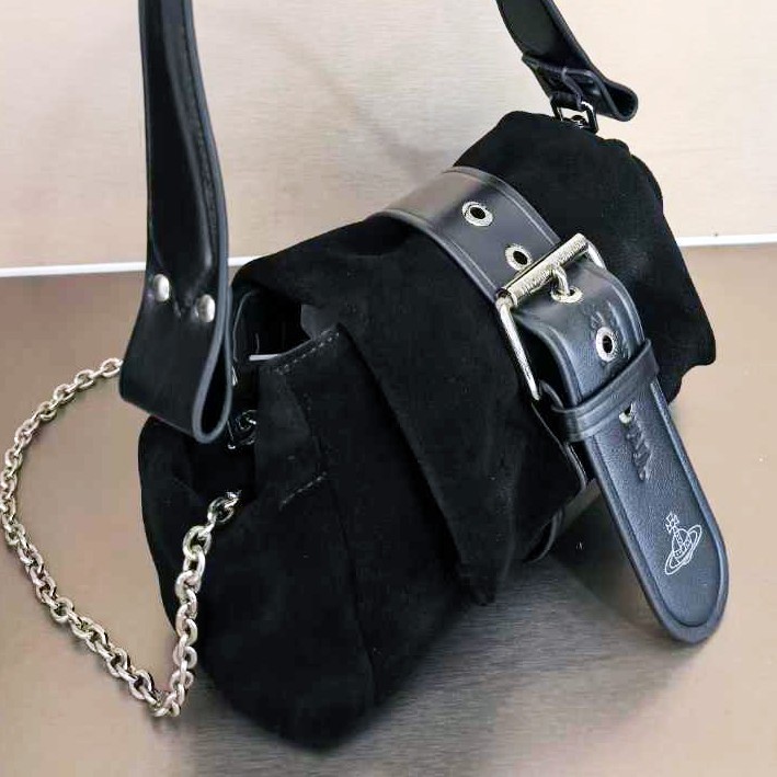 Vivienne Westwood Hazel Treasure Handbag Suede Black outlet F/S JP [DDP]