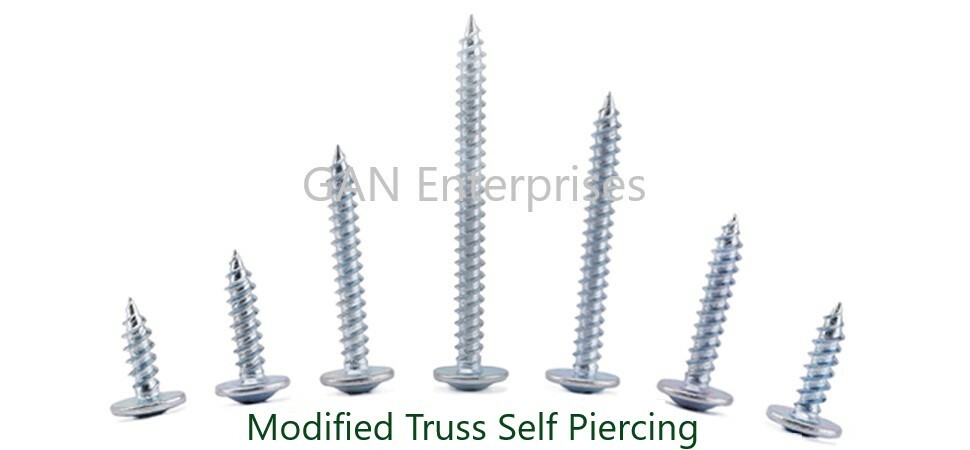 Modified Truss Head Phillips Self piercing sharp point screws #8 x 1/2"- 3" Zinc