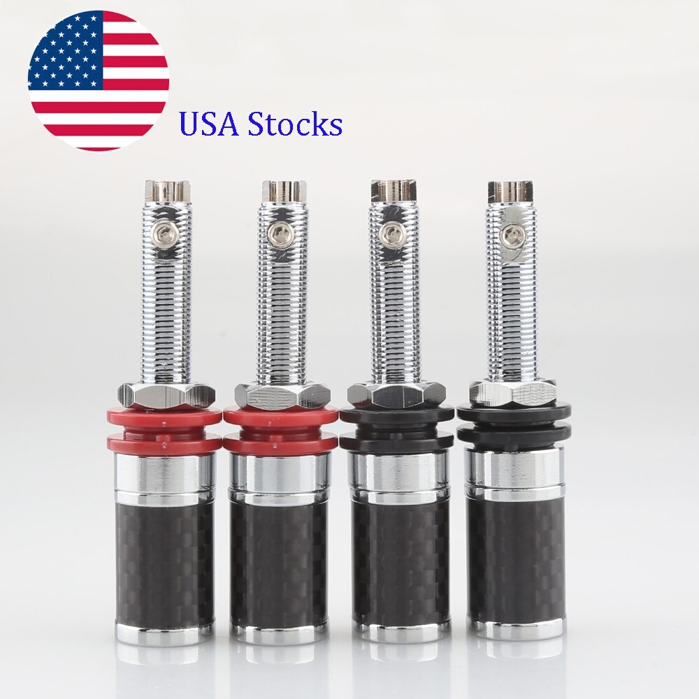 4Pcs Copper Long Amplifier Speaker Banana Female Terminal Binding Post Socket