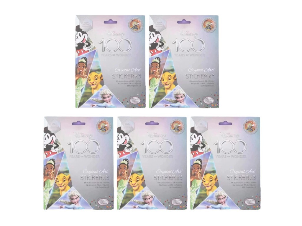 Lot of (5) Craft Buddy Disney 100 Years of Wonder Crystal Art Sticker Packs