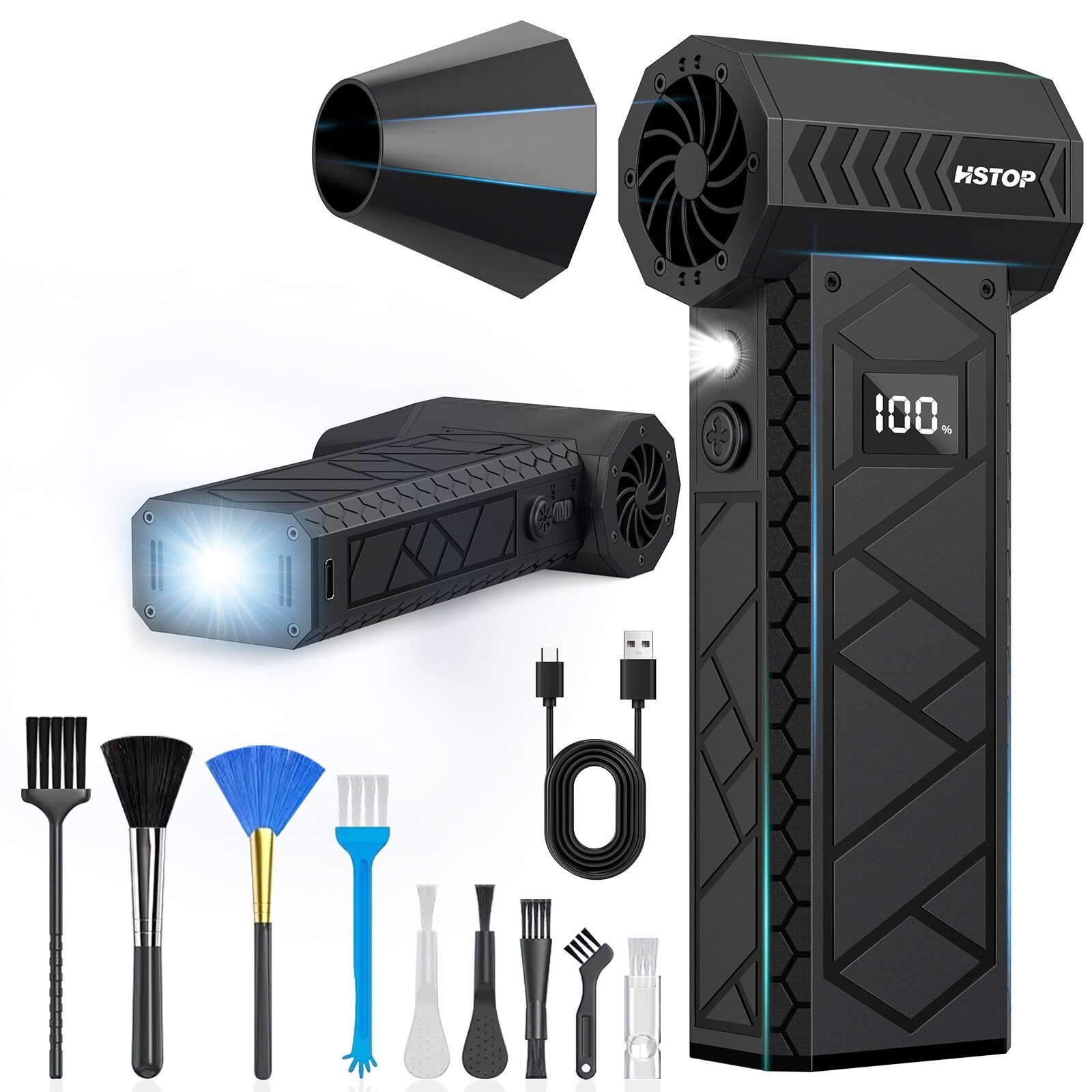 Electric Compressed Air Duster 180000RPM Super Power Cordless Dust Air Blower