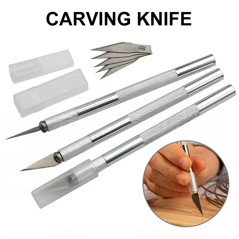 1set Aluminum Alloy Craft Knife Precision Carving Art Cutting Tool Kit - NEW