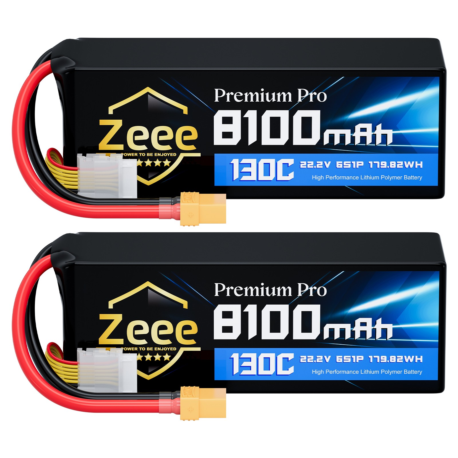 2x Zeee 6S Lipo Battery 8100mAh 22.2V 130C XT90 Ultra-Low Internal Resistance