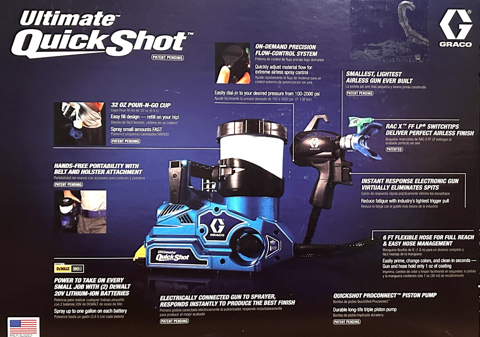 GRACO 826308 Ultimate QuickShot 20V Portable Airless Sprayer USA (NEW)