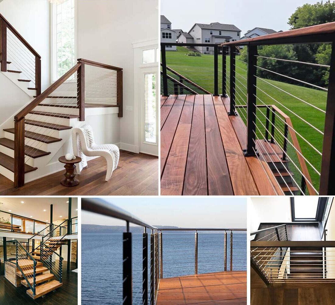 Stainless Steel Invisible Receiver Stud Swage End Fitting 3/16" Cable Railing US