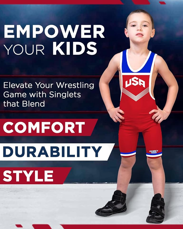 Exxact Sports Sublimated Wrestling Singlet Single Ply - Youth Wrestling Singlet