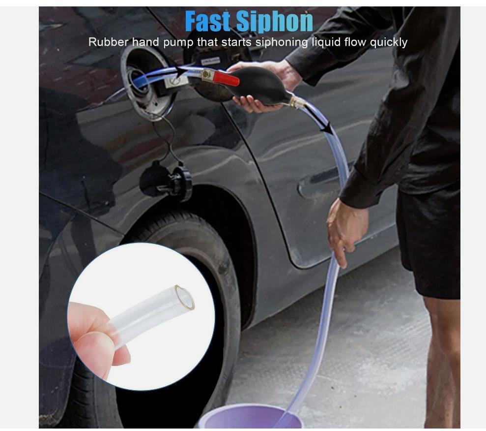 New Siphone Hose Gas Transfer Pump Gasoline Oil Water Fuel Transfer Hand Pump