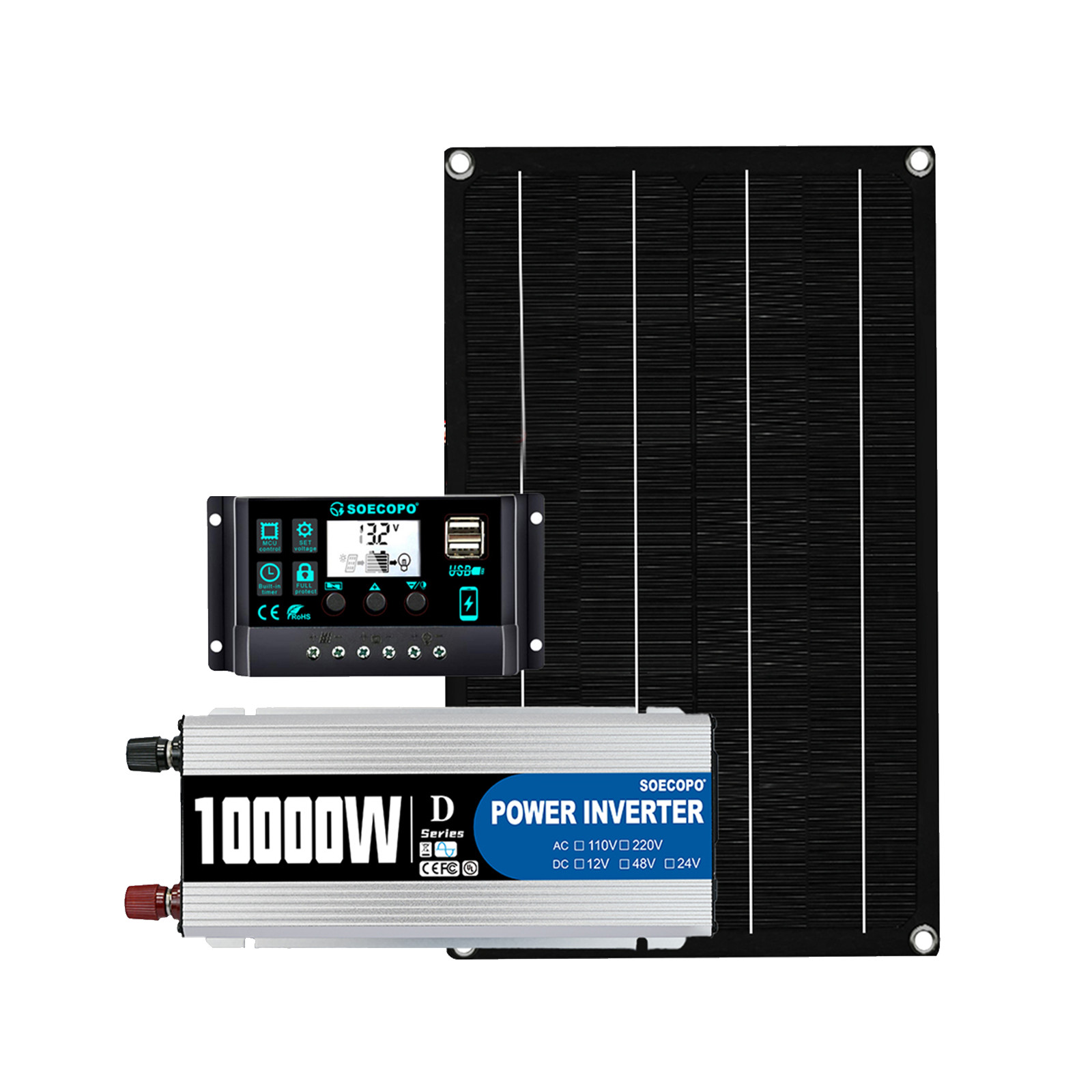 10000W Inverter Solar Panel Kit Solar Power Generator 100A Home 110V Grid Systhy