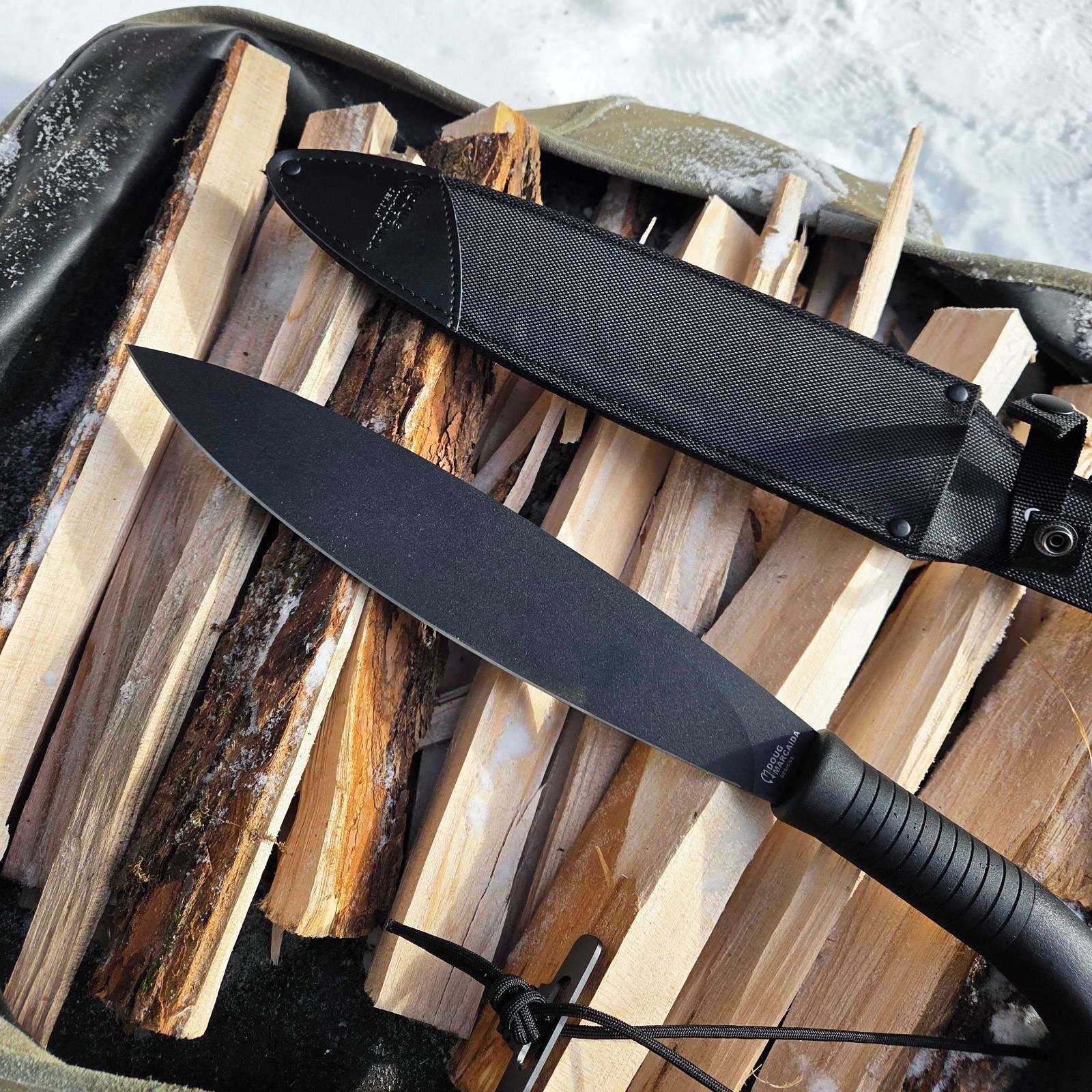 BattlSpear Fixed Blade Machete Hunting Survival Knife by Doug Marcaida