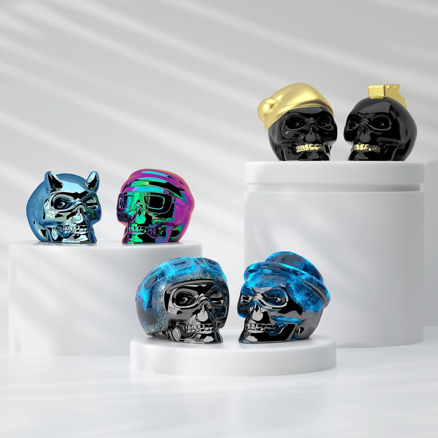 Skull Silicone Molds, 3D Skull Molds, 6 Style Large Silicone Molds for Resin, Ic