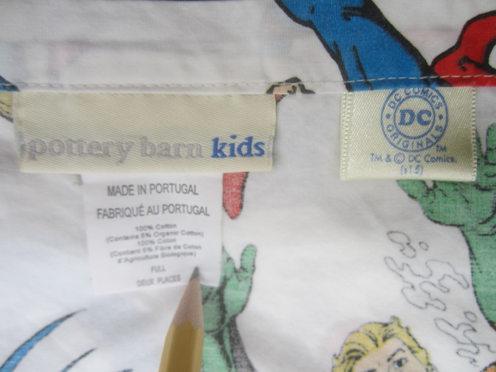 Pottery Barn Kids Marvel Justice League Bed Sheets Full sz set Flat Fitted 2015