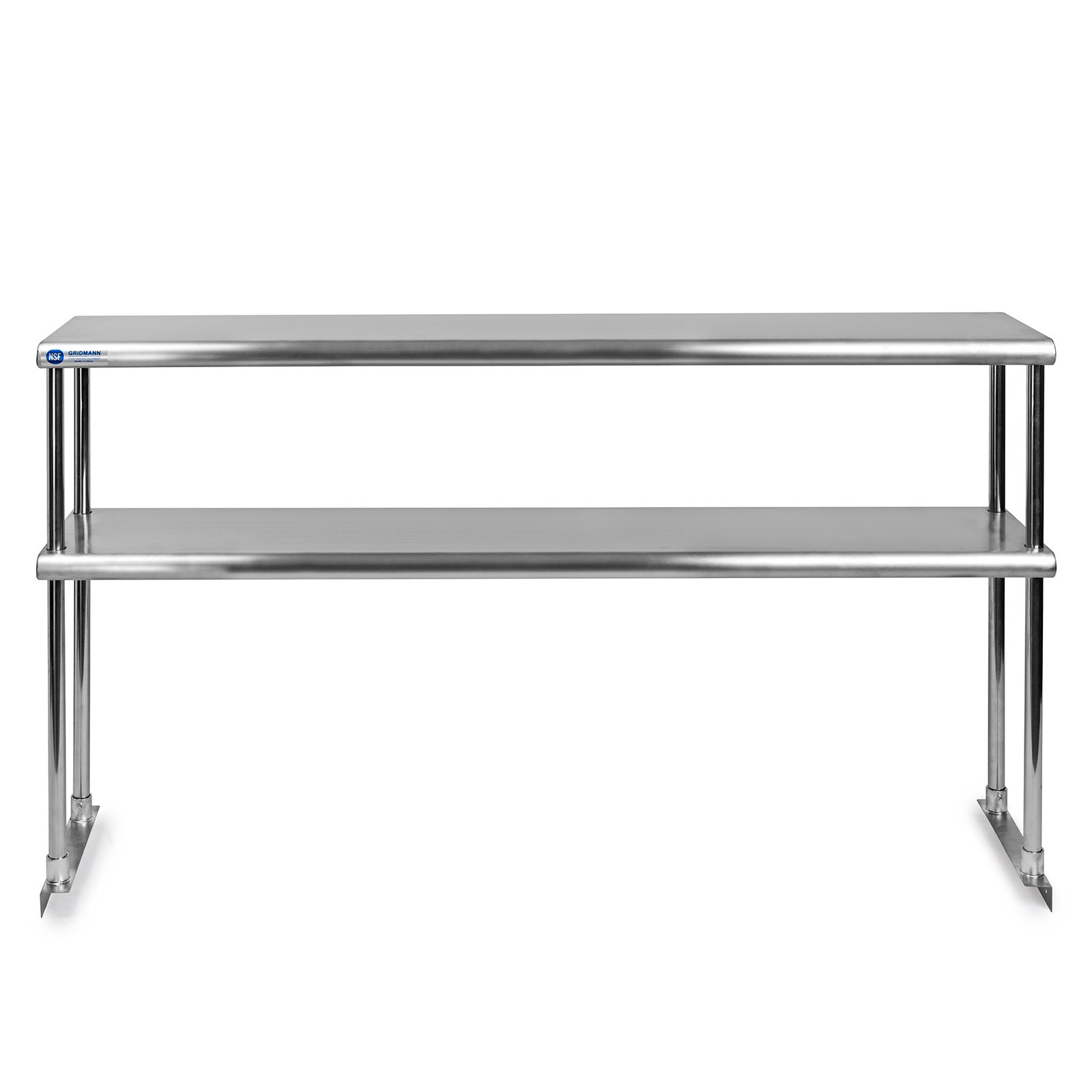 Stainless Steel Commercial Kitchen Prep Table with Double Overshelf- 30" x 60"