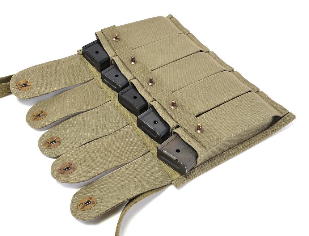 WW2 Rigger Made M1 Carbine 5 Cell Magazine Pouch with Shoulder Strap JT&L 1944