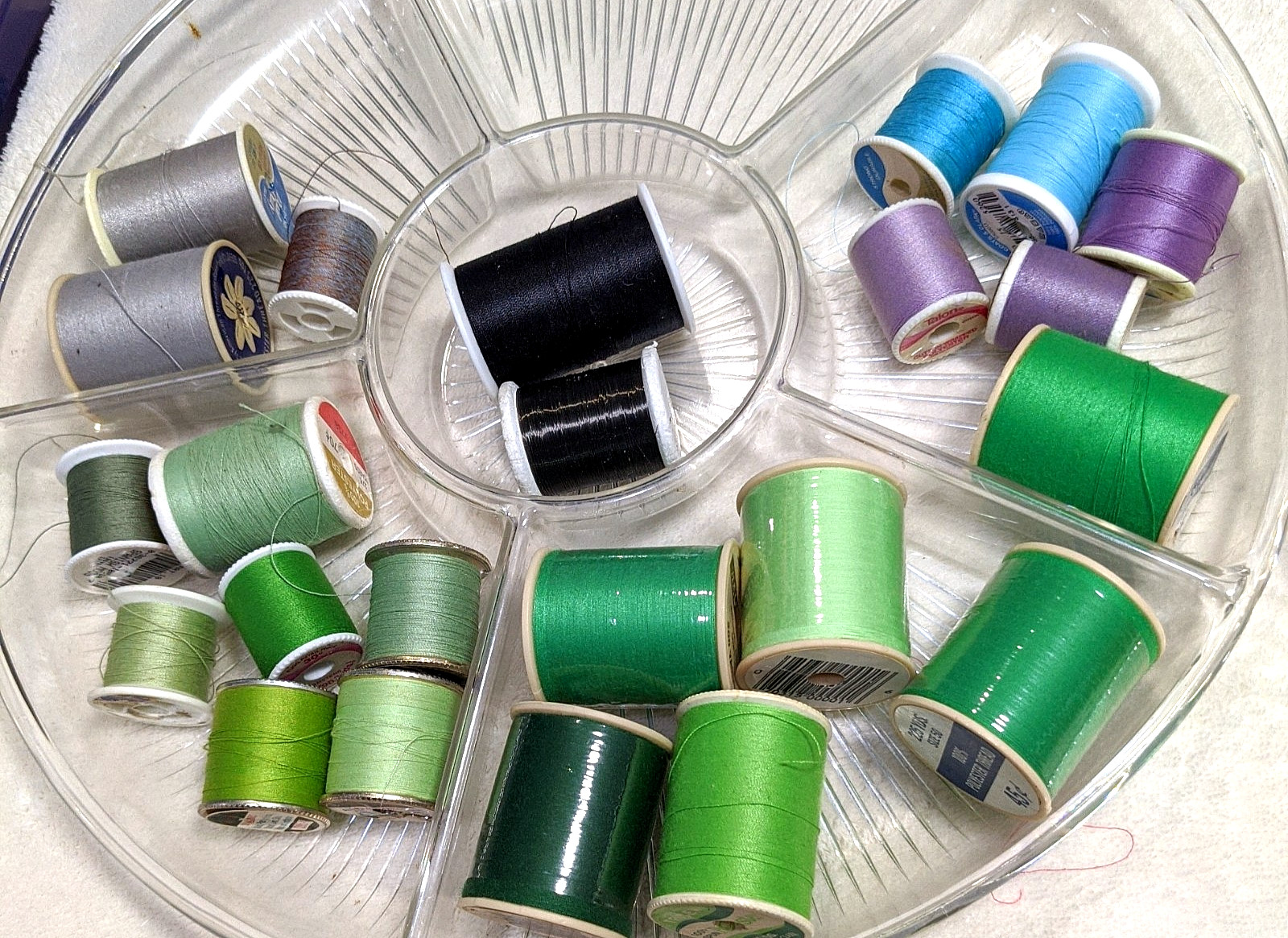 Lot of 50+ Polyester & Cotton Mixed Brand & Colors New & Used Threads